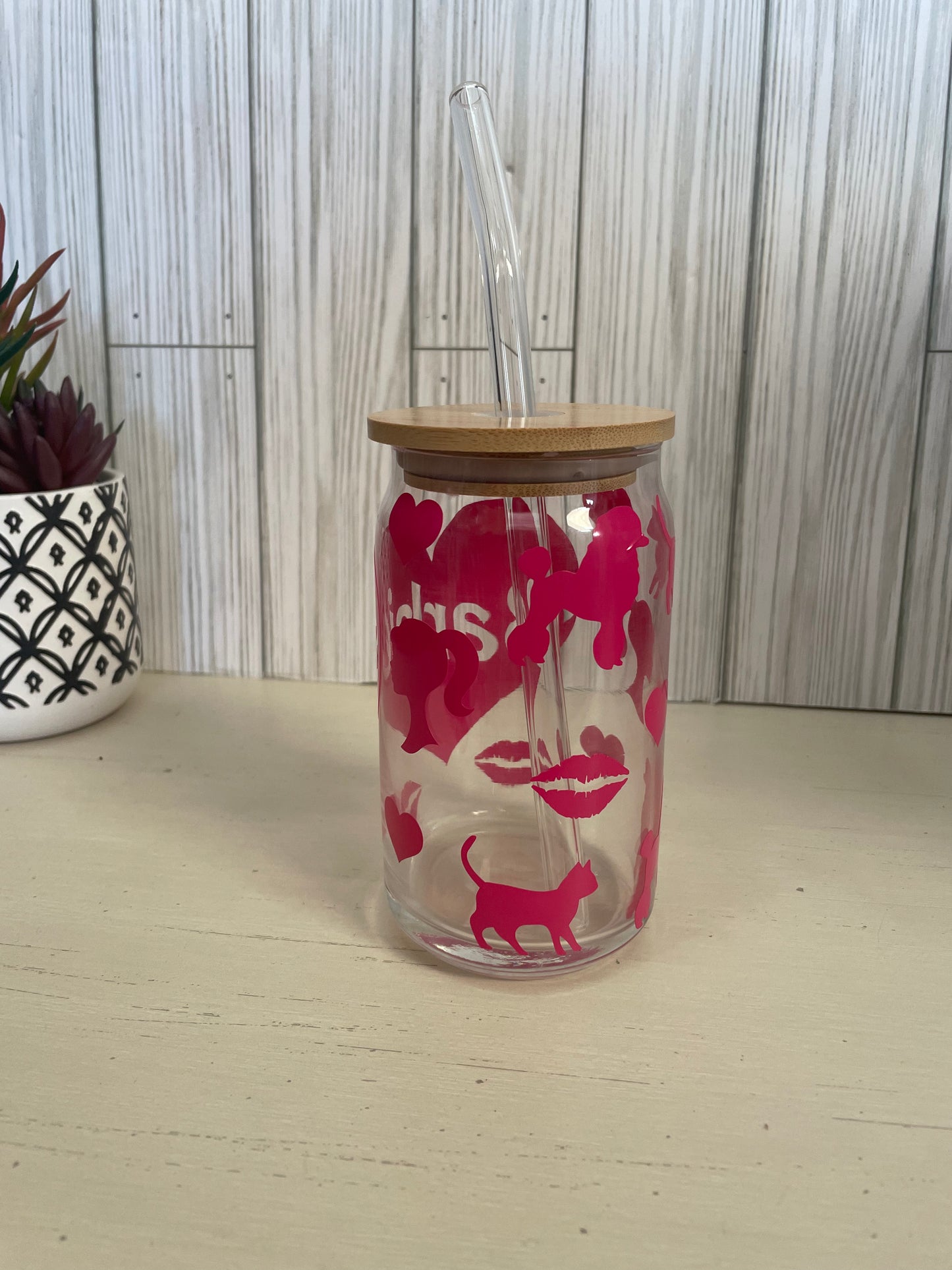 Barbie beer can glass