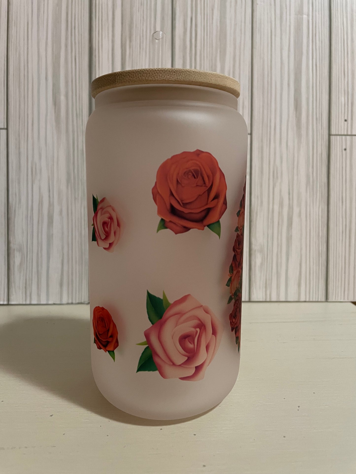 Virgen de Guadalupe Frosted Glass Cup