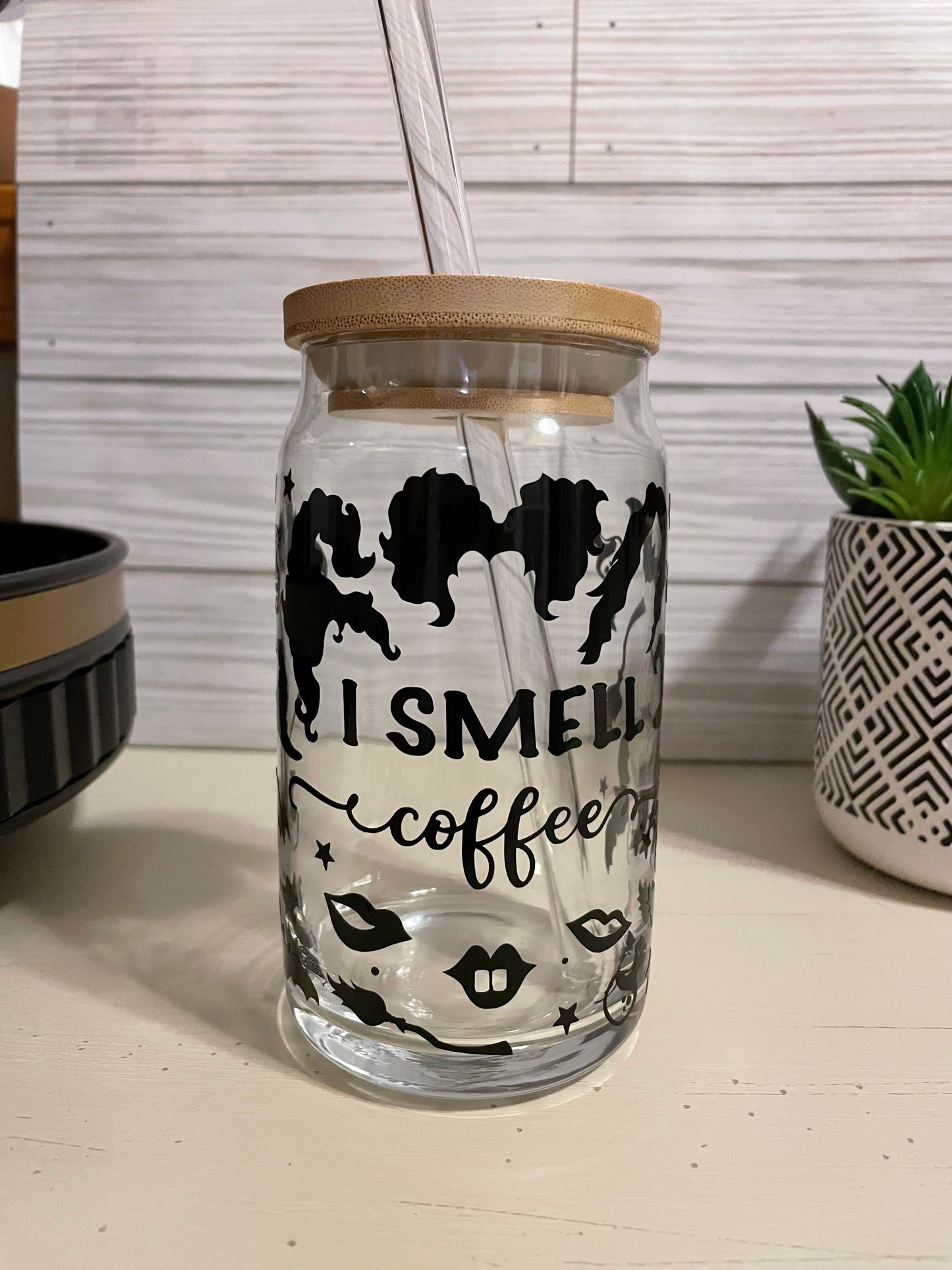I Smell Coffee Glass Can Cup