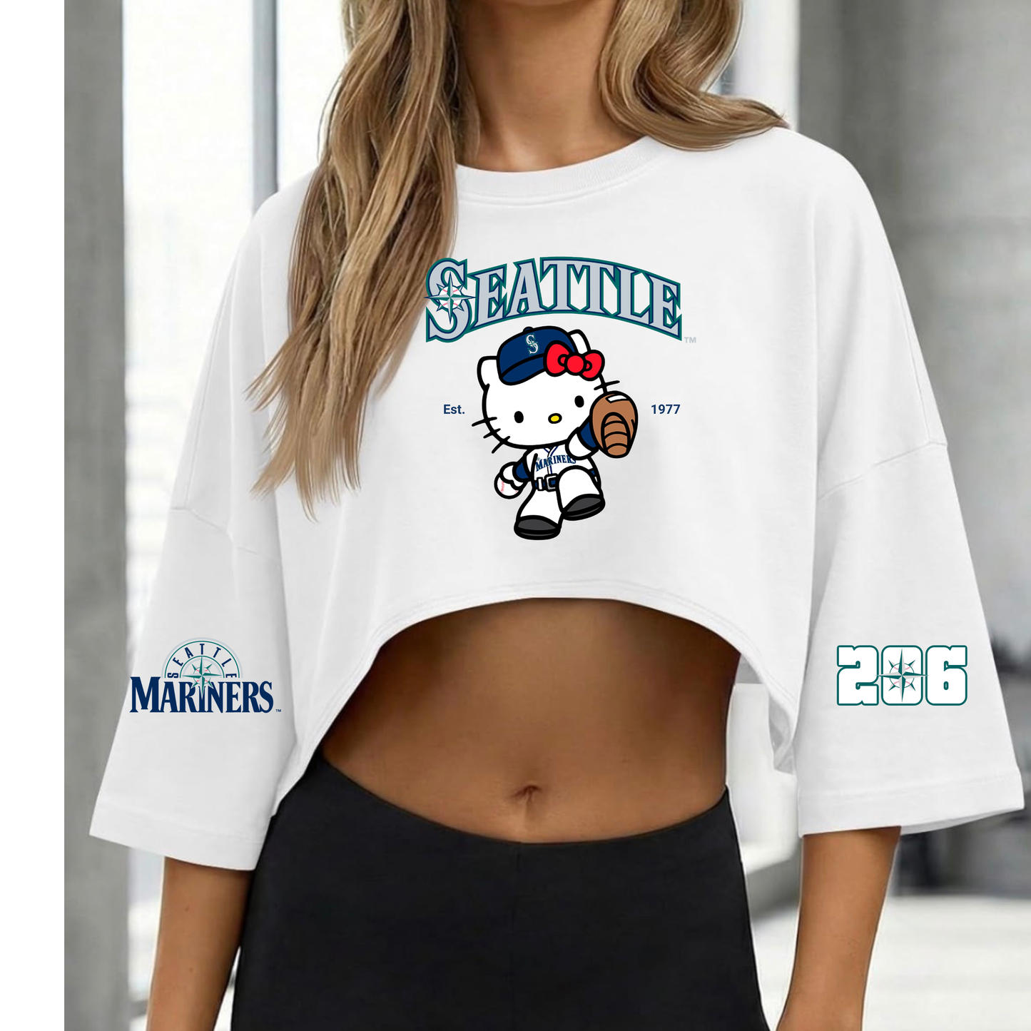 Seattle Hello Kitty Crop Top