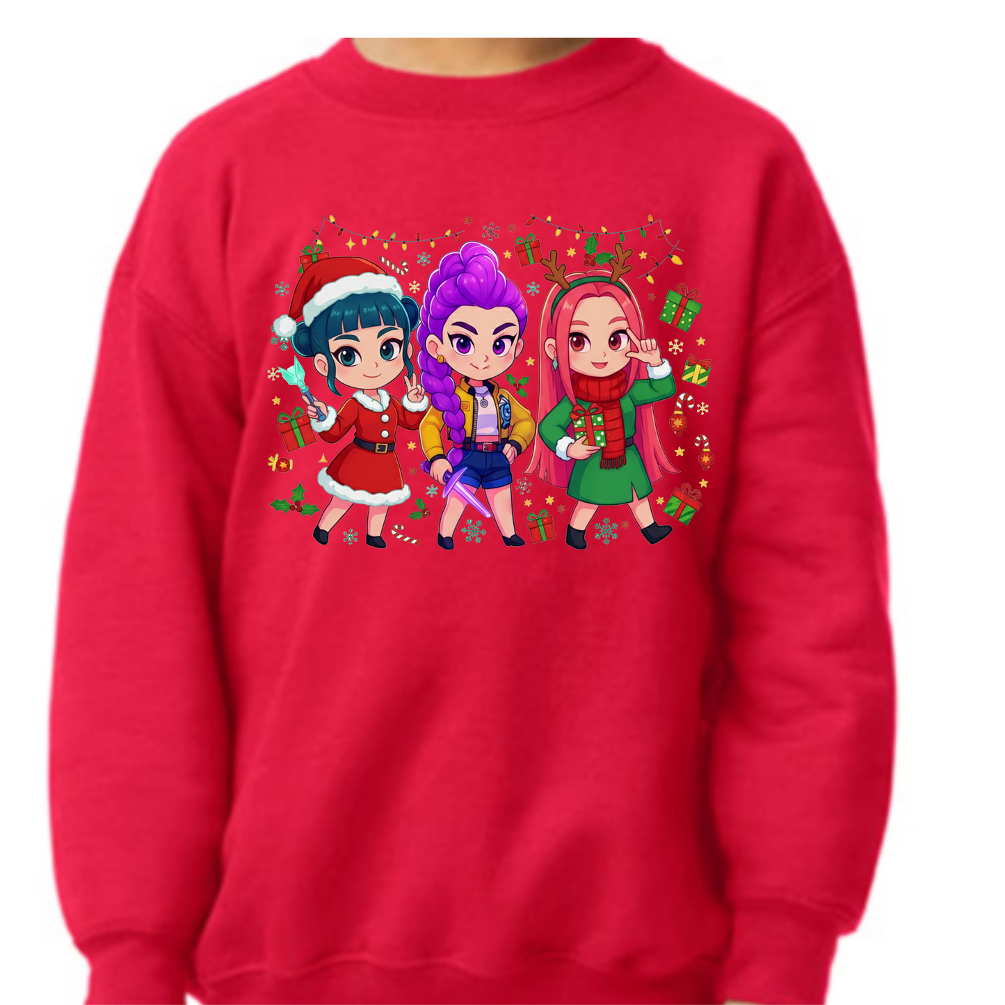 Huntrix Chistmas Sweater Youth