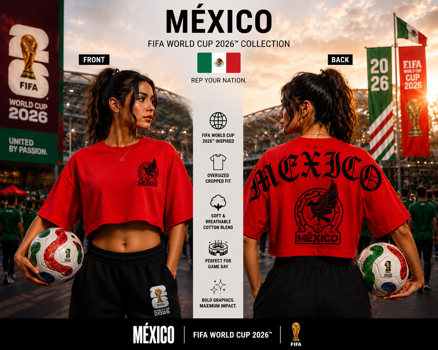 Mexico-Soccer Cropped Crew Neck