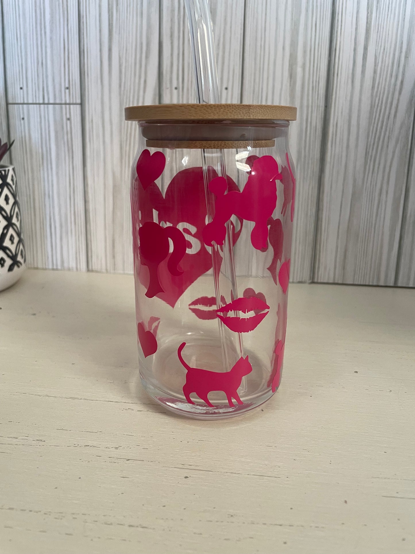 Barbie beer can glass