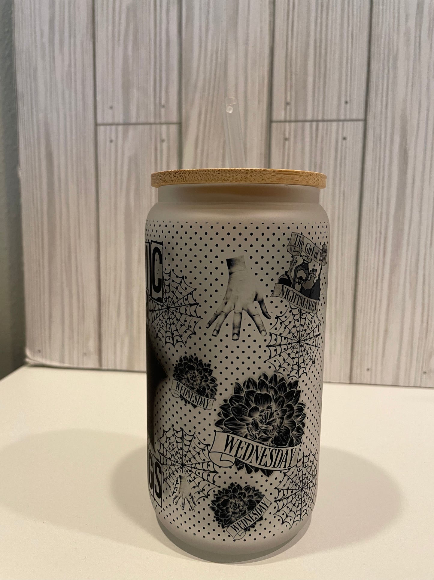 Wednesday Frosted  Glass Cup
