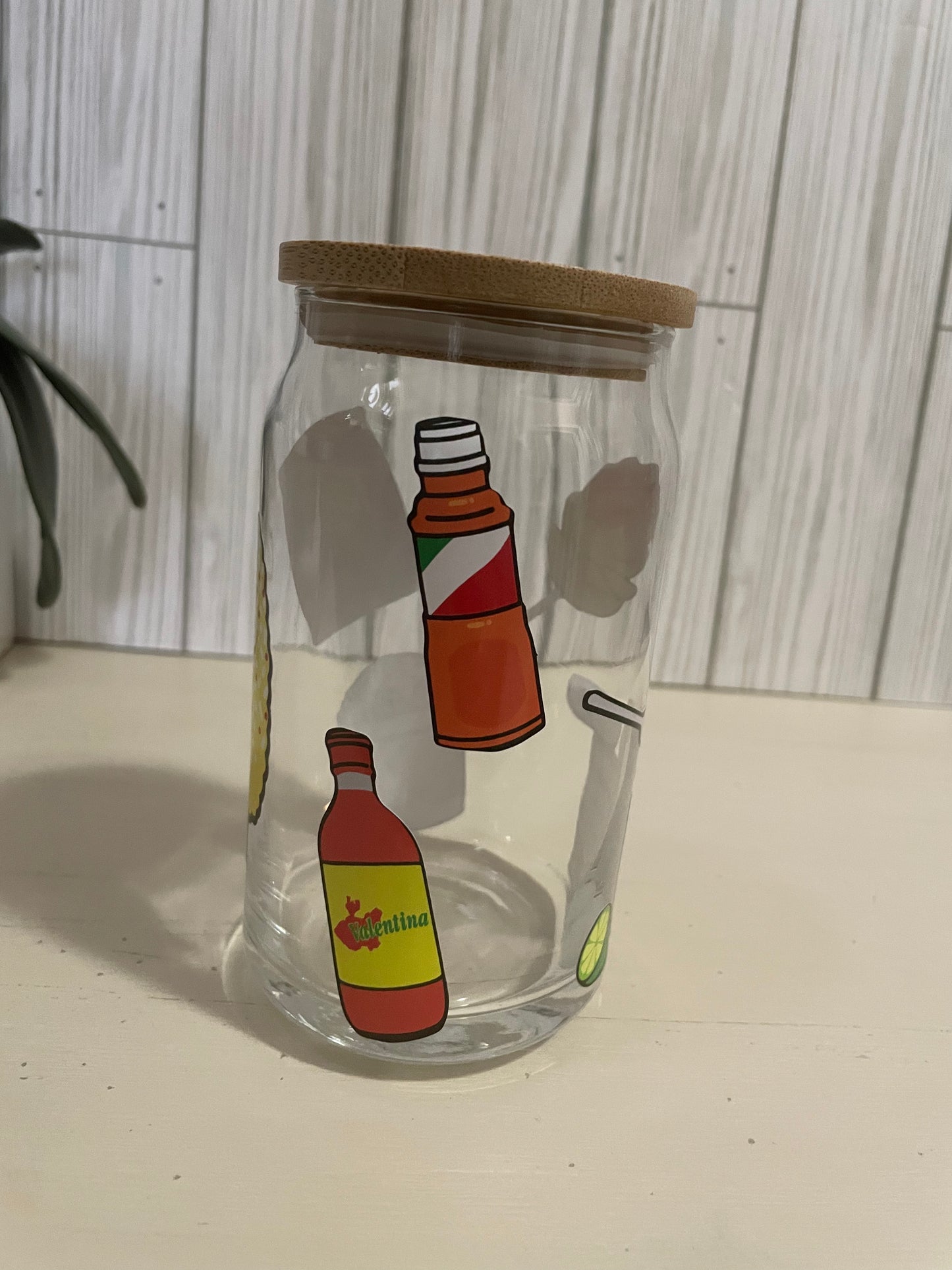 Antojitos beer can glass