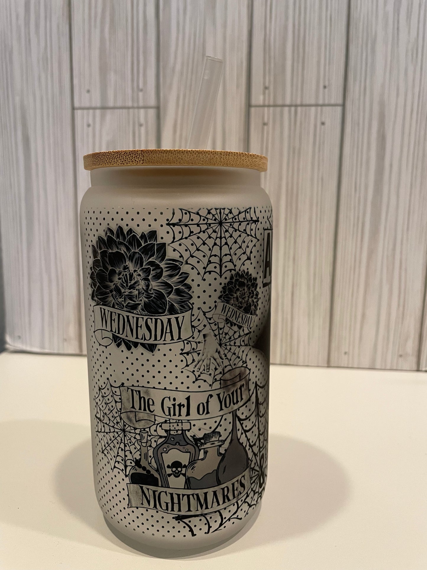 Wednesday Frosted  Glass Cup